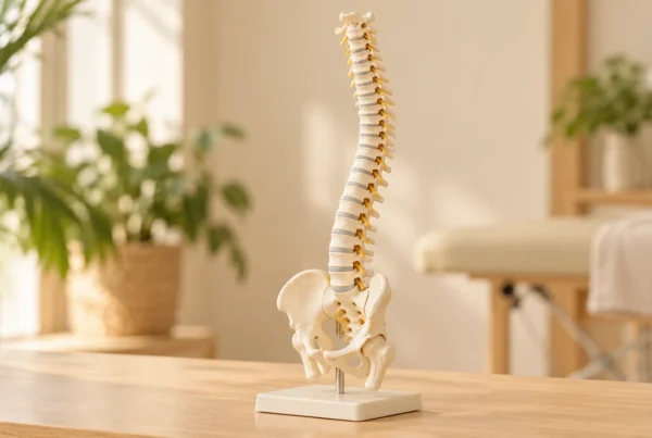Modelo anatómico de la columna vertebral y la pelvis
