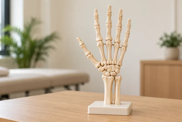 Modelo anatómico de los huesos de la mano y la muñeca