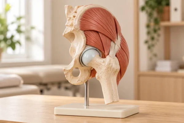 Modelo anatómico de los músculos de la cadera