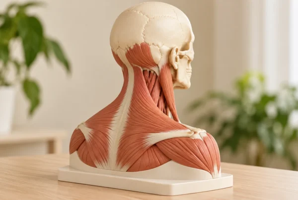 Modelo anatómico de los músculos del cuello y los hombros